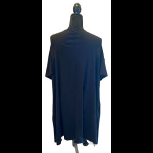 Swimsuit Coverup Womens Plus Size 2X Black Cold Shoulder Sheer Beach Pool